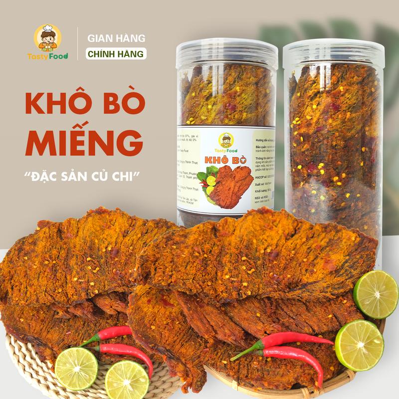 Khô Bò Củ Chi Cô Ba Tasty - Hàng Loại I Miếng To - Hũ 300G - SP017