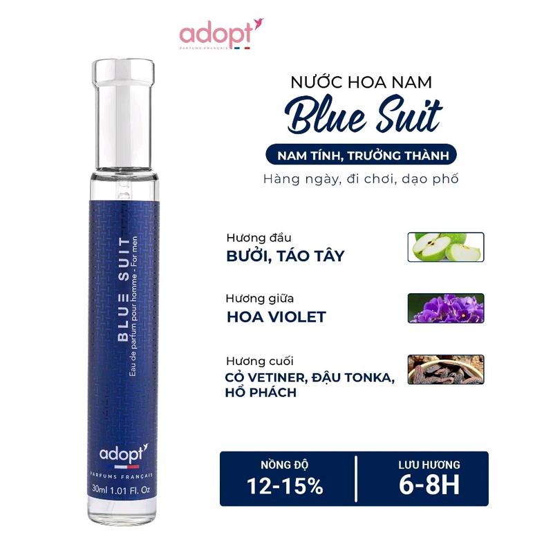 Xmas -Tết Nước hoa nam Adopt BLUE Suite 30ml tinh dầu thơm chính hãng Pháp lưu hương tới 12 tiếng đẳng cấp phái mạnh Perfume Cosmetic