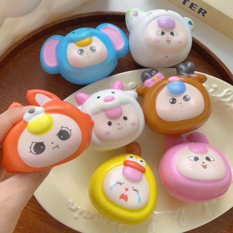Squishy mochi Đồ chơi mềm bóp Đã tay Bé Ba Babythree,BB3 túi lưới Đồ chơi xả xì chét bóp mềm đã tay