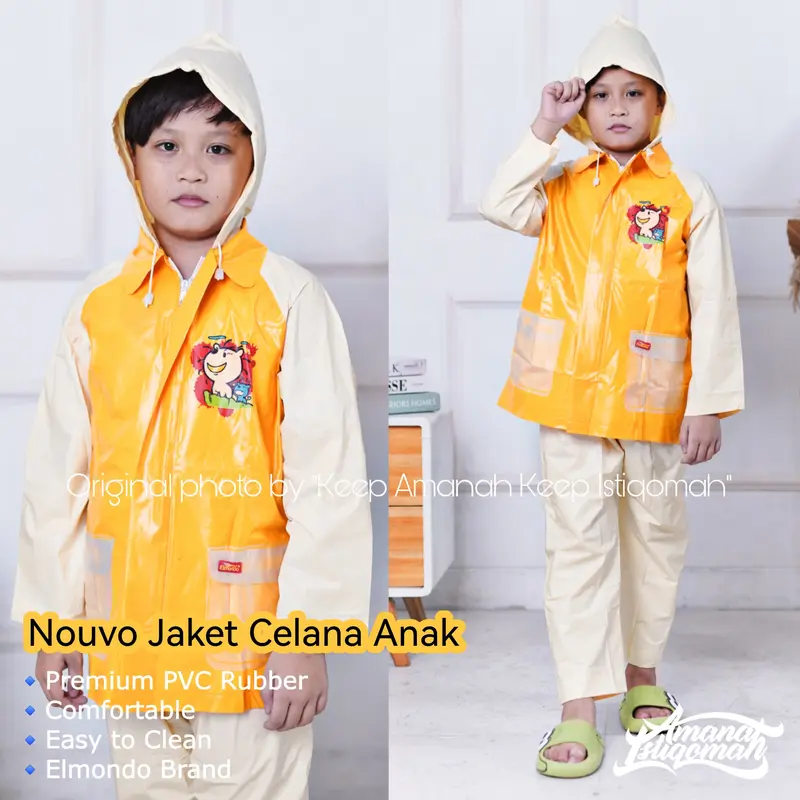 Football Club Jaket Celana Anak Jas Hujan Anak PVC Tahan air 3