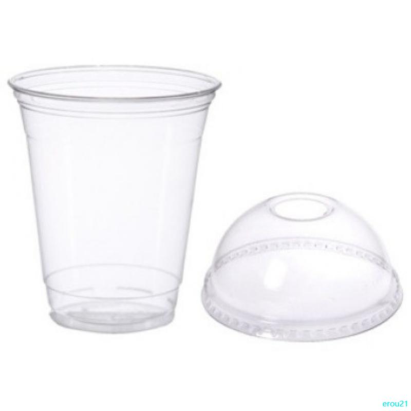 erou21 Cốc Đựng Trà Sữa 360ml Đế Bằng Nắp Cầu BẾP LISA 4