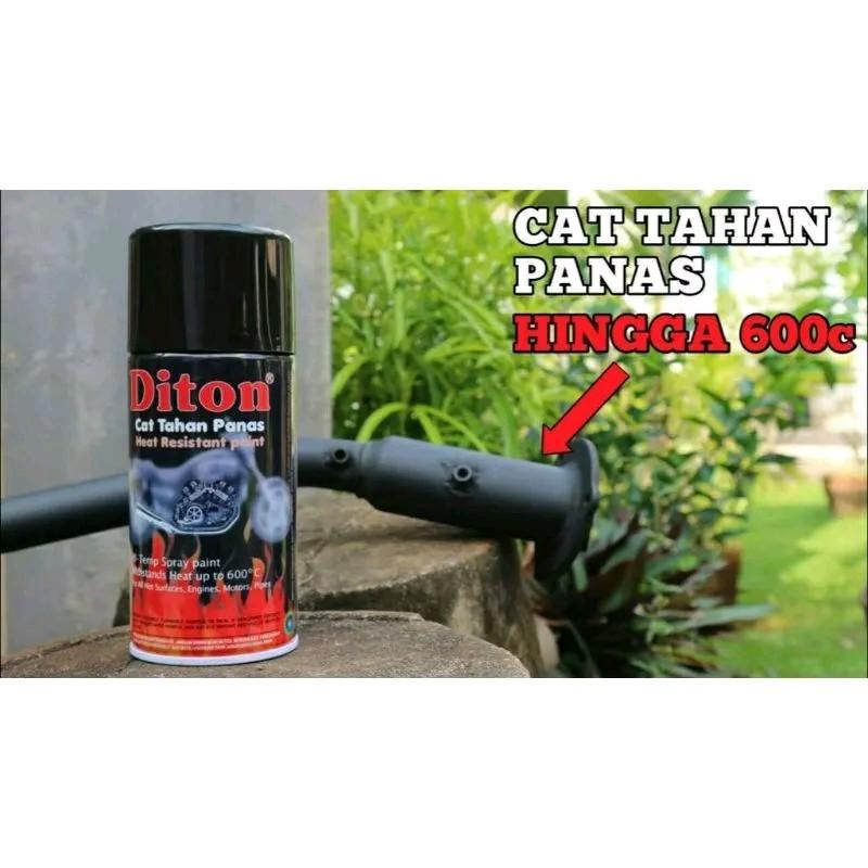 Pilox Diton Hi Temp Black ANTI PANAS Hitam Doff Untuk Mesin Knalpot Kompor dll Cat Pilok Hitemp 150 CC Cat HTB Semprot Tahan Panas Paint Car Kendaraan 2