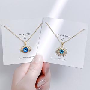 สร้อยคอ Evil Eye, Evileye, โซ่กระดูกไหปลาร้า, สไตล์ดาราอินเทอร์เน็ต, ระดับไฮเอนด์และไม่ซ้ำกัน, สร้อยคออเนกประสงค์, ทำจากเหล็กไททาเนียม, ไม่จางหาย สร้อย  evil  eye สร้อย  คอสแตนเลส  แท้