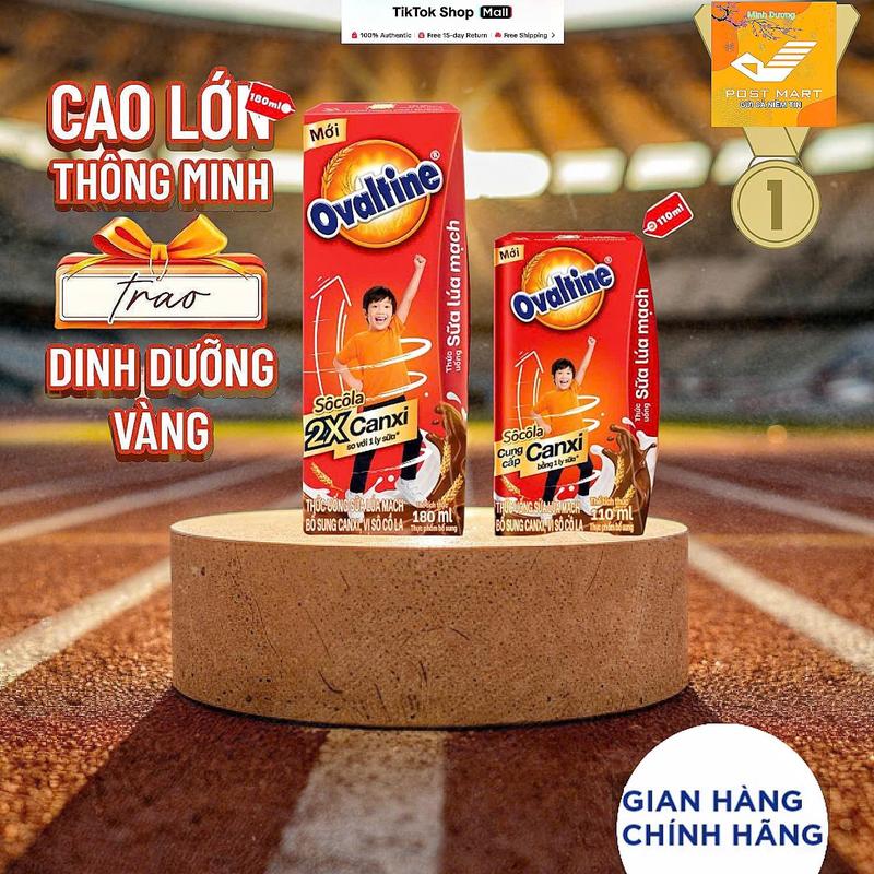 Product Introduction of Sữa Ovaltine 2x Canxi Thùng 48 Hộp Thức Uống Lúa Mạnh Vị Socola 180ml - 110ml × 48 Hộp 1