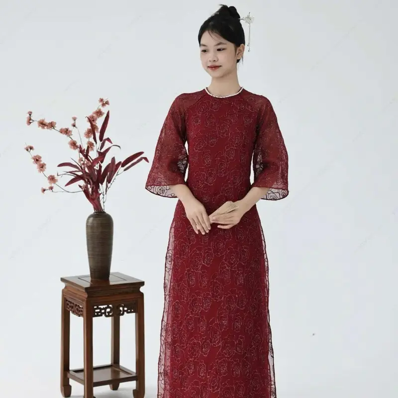Tơ hoa 4 tà lót lụa dày dặn ba màu hồng,trắng,đỏ đô