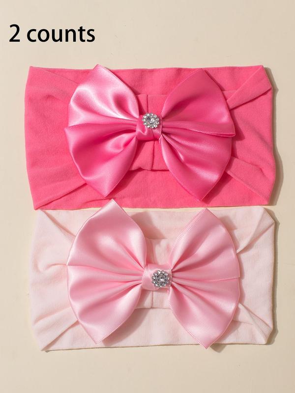 Solid Color Bow Decor Hair Band, Cute Soft Hair Band for Baby Girls & Boys, Fashion Hair Accessories for Infant Toddler Kids 0