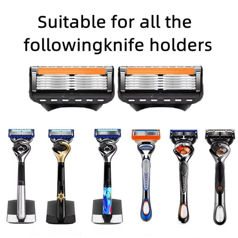 Shaving Razor Shaver Five Layer Blade Manual Razor Blade, Men's Razor Vintage Beard Blade Razor Holder one  blade 3