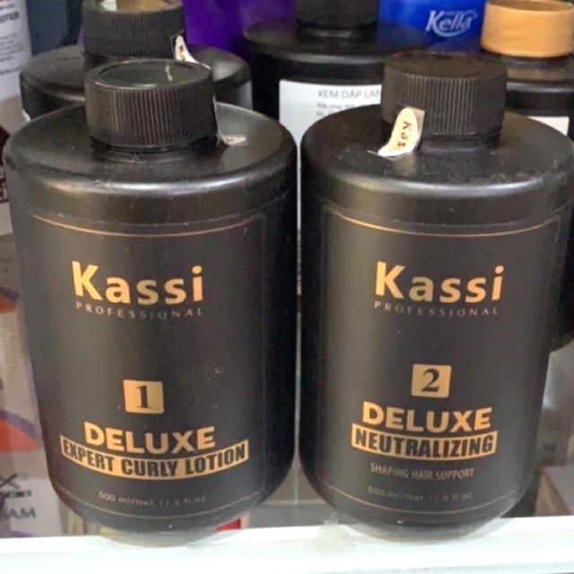 thuốc uốn lạnh uốn lạnh kích xoăn Kassi siêu dưỡng chất dễ sử dụng cặp 500ml AZ008 thuốc uốn tóc tại nhà