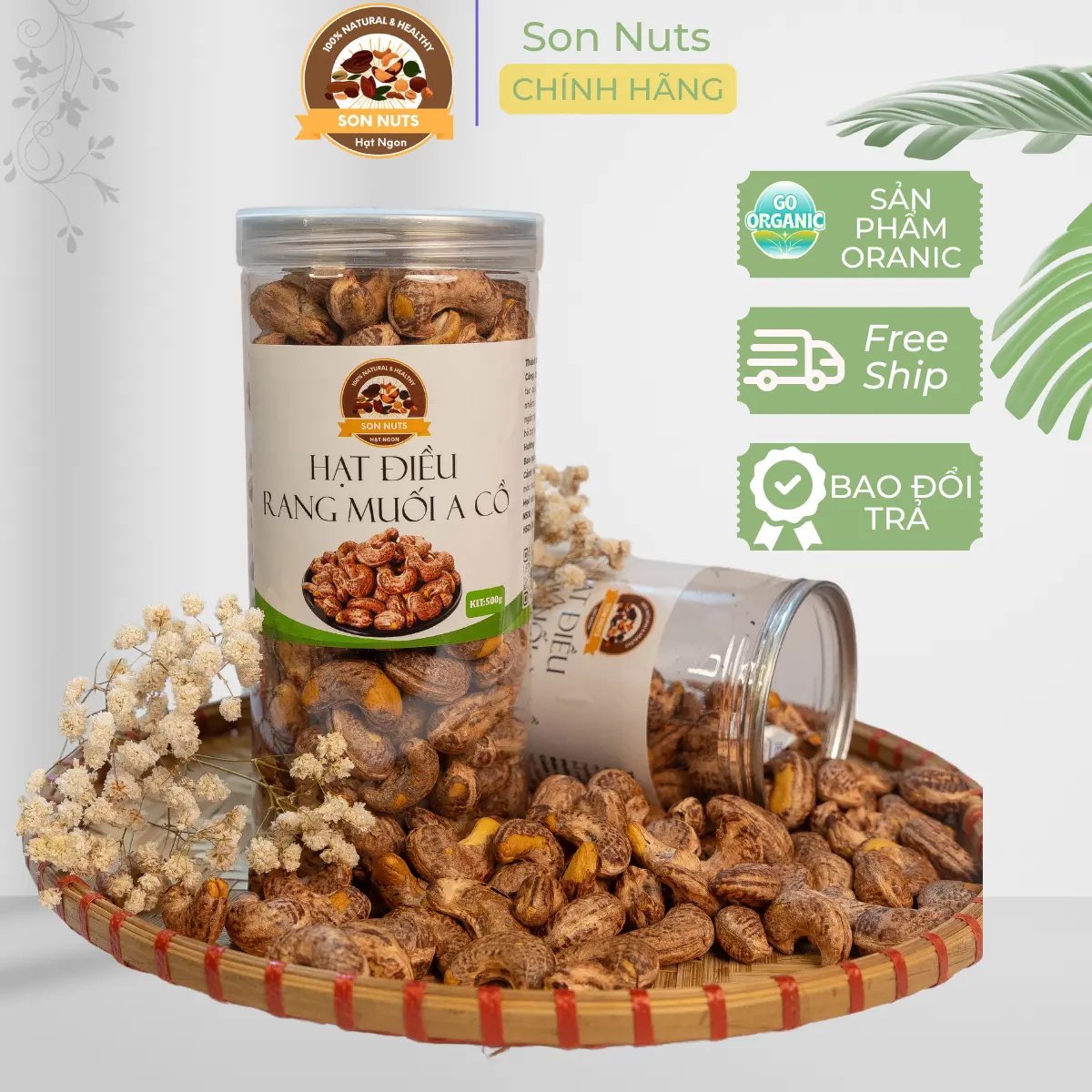 Hạt Điều Rang Muối A Cồ Size Đại Sơn Hạt 500g - Hạt Điều Giòn Ngon, Đậm Đà Tự Nhiên - Thực Phẩm Dinh Dưỡng Cao Cấp - Food Snack Ăn Vặt Nuts