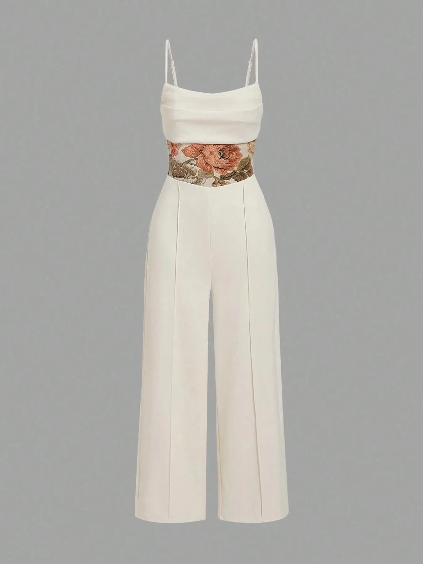 Women's Floral Print Cami Jumpsuit, Elegant Fashion Casual Jumpsuit for Daily Outdoor Wear, Women Jumpsuits for Spring Fall, Overalls