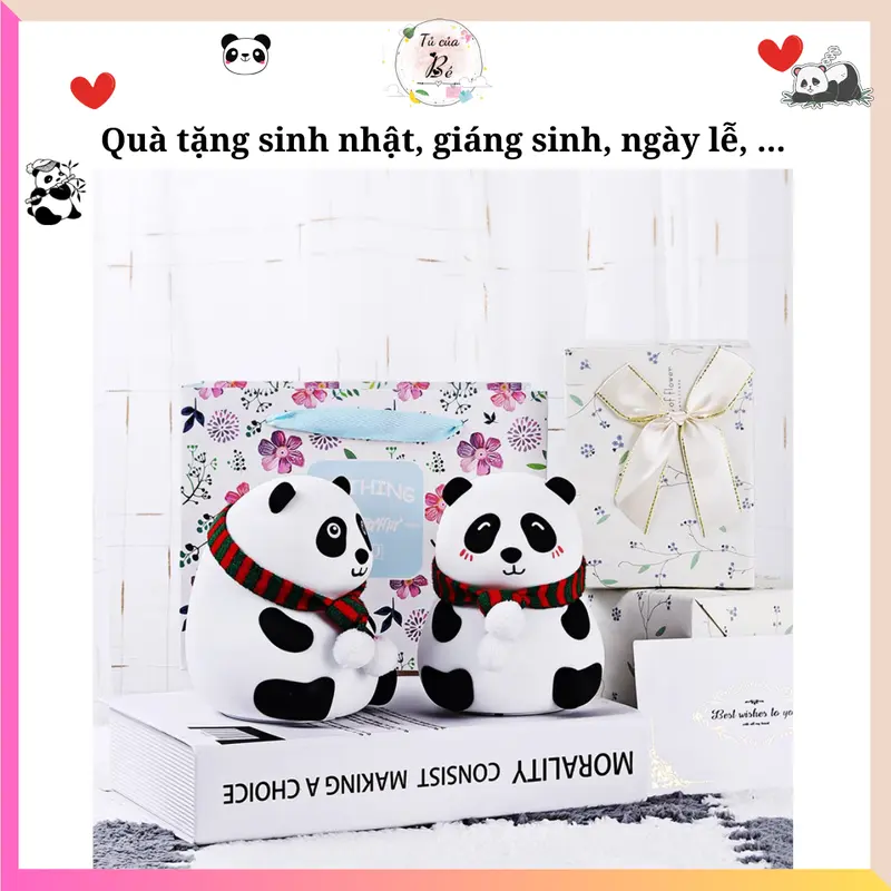 Đèn ngủ silicon để bàn decor phòng ngủ quà tặng sinh nhật quà giáng sinh hình Gấu trúc Panda dễ thương Pin sạc 1200 mah Cảm ứng đổi màu An toàn với trẻ em Không rơi vỡ [FREESHIP+QUÀ TẶNG] 2