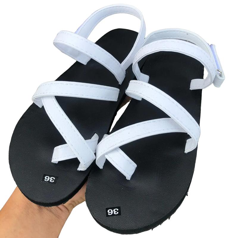  Dép xăng đan nữ   A22 trắng đế đen   size từ 34 đến 42 DéP Sandal GiàY Shoes 