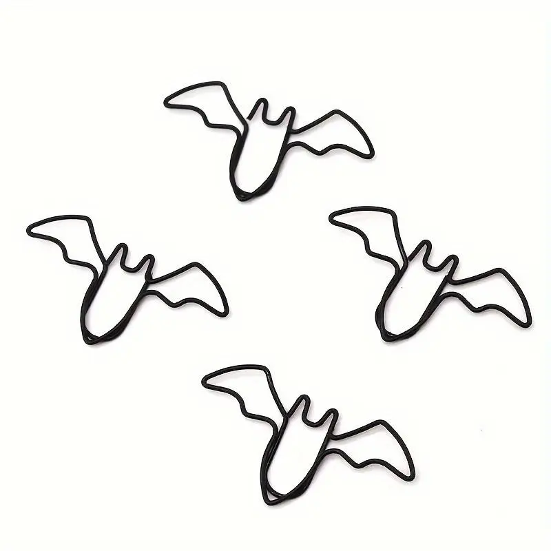 Bat Shaped Paper Clip (20pcs), Metal Bookmark Binder Clip, Document Organizer, File Holder Accessories for School and Home Use 0