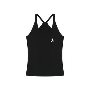 Áo ba lỗ nữ kiểu dáng rộng, phong cách thường ngày với họa tiết chữ "R", thiết kế yếm cổ, thích hợp cho hoạt động ngoài trời và thể thao mùa hè.