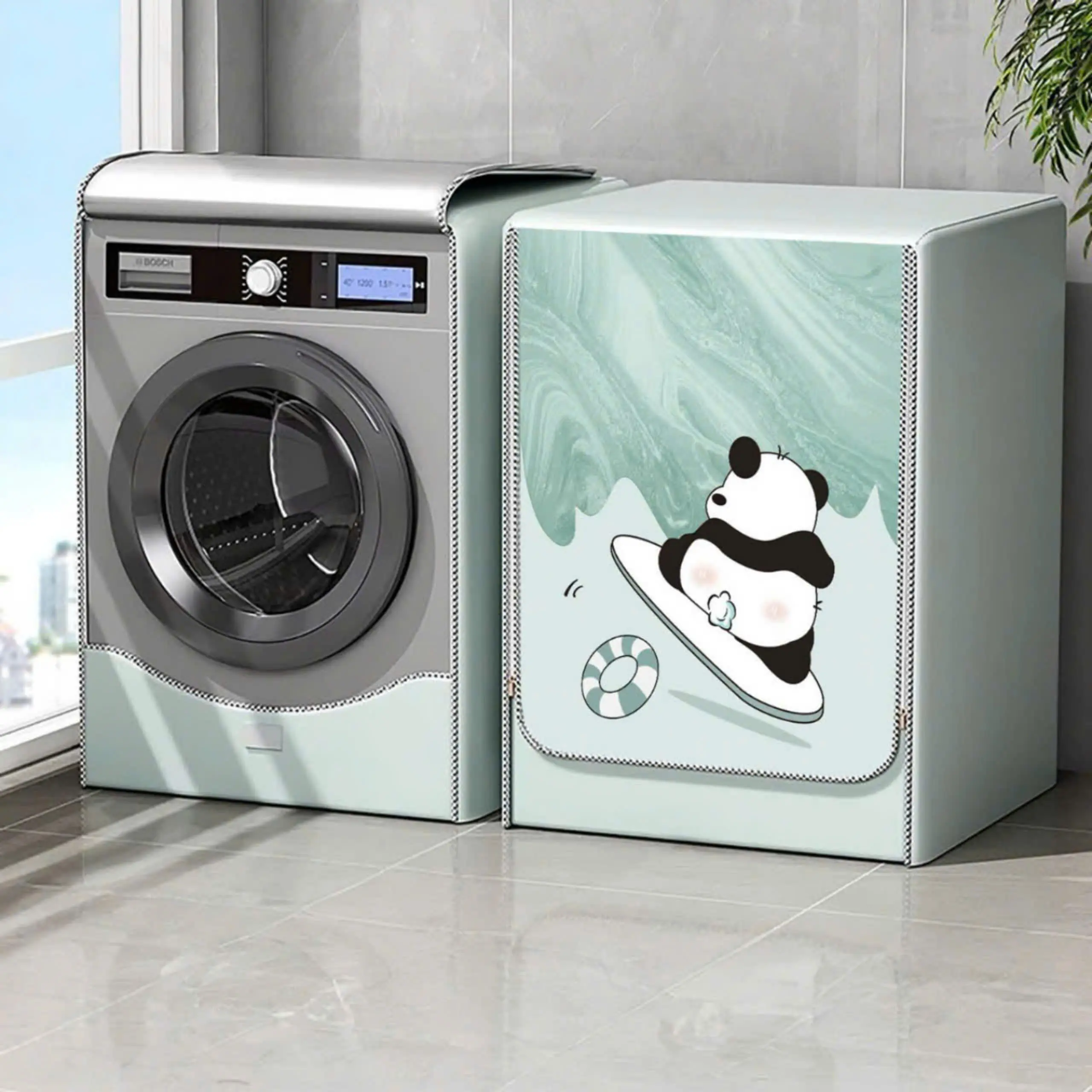 Áo trùm máy giặt cửa ngang cửa trước loại dày chống bụi chống nước, vỏ bọc máy giặt che phủ kín thân máy