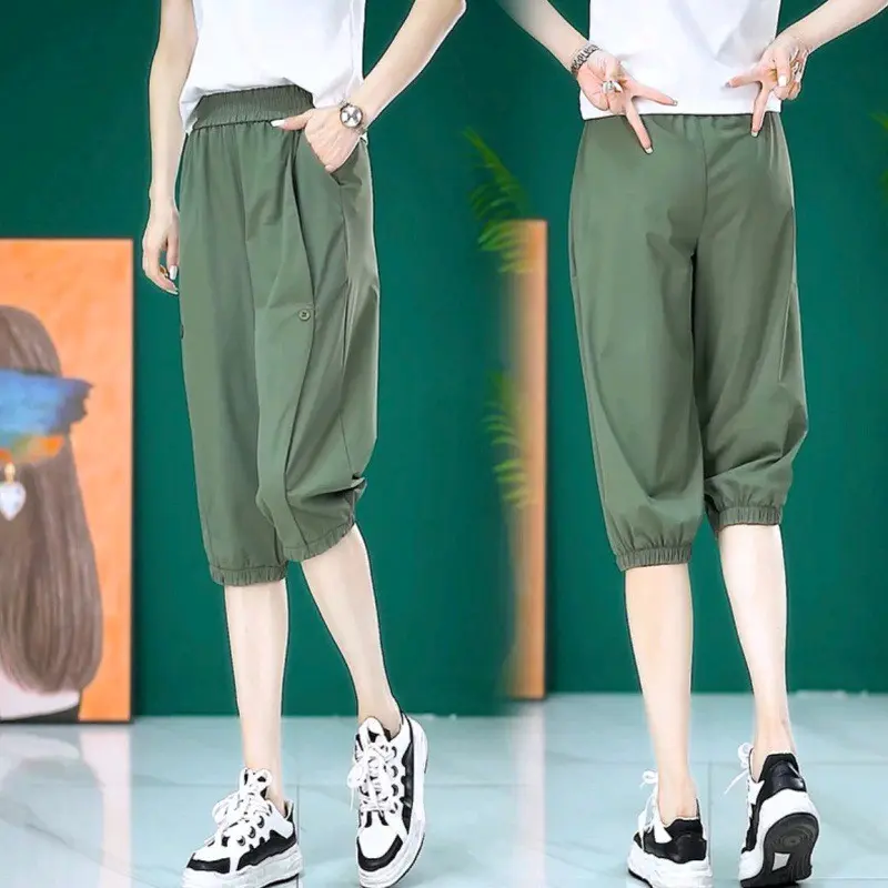 Quần jogger dáng lửng hàng QC .chất vải Xước Hàn chéo co giãn Mát - Mềm - Mịn Sport   Tập Thể Dục