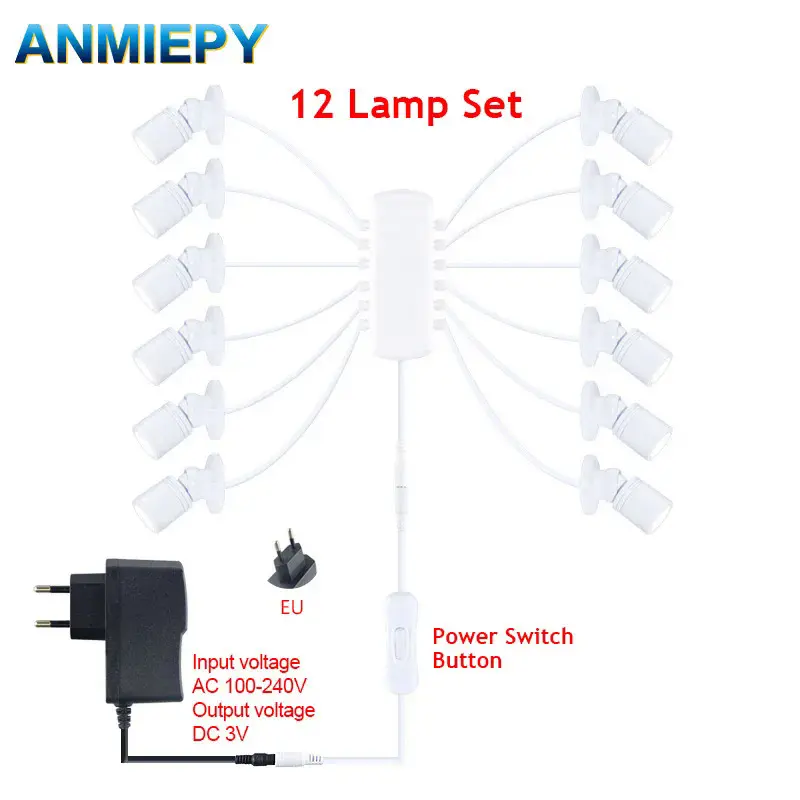 LED Spot Light Mini Lamp Long Cord for Model Display 3V 2W 3W Counter Wine Cabinet Garage Kit Exhibition Case Shelf