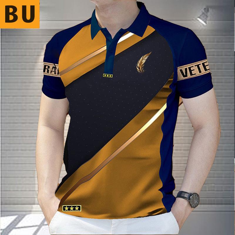 Áo Polo Nam, Sọc Trơn Màu, Khối Màu Tương Phản, Trang Trọng, Áo Sơ Mi Pro Lo Menswear Có Cổ 1