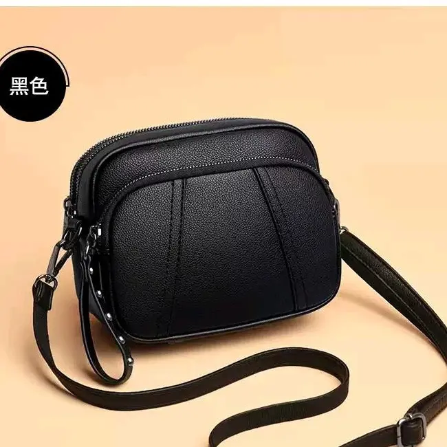ARRS Tas Selempang Wanita Mini Stud Lucu Simple Casual Kulit Jeruk PU - Hitam