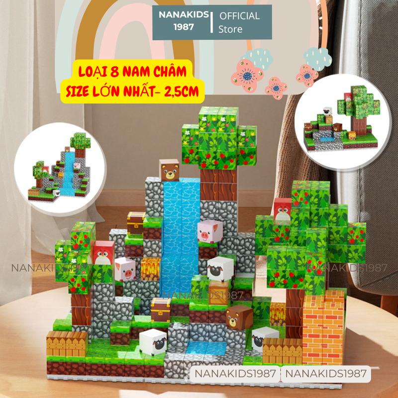 [Sỉ-rẻ vô địch] Đồ Chơi Khối Nam Châm Từ Tính Minecraft,Block Minecraft Nam Châm TẶNG NHÂN VẬT