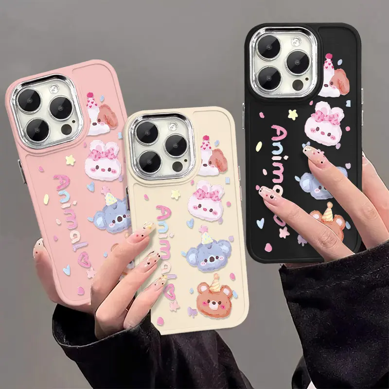 Ốp Điện Thoại Họa Tiết Động Vật Hoạt Hình, Thiết Kế Graffiti, Thích Hợp Cho iPhone 15 Promax, Chống Sốc Siêu Cao Cấp, Bảo Vệ Camera, Tương Thích Với iPhone 12 / 13 / 11 / 16 / 14 Pro Max, 7 / 8 Plus, XSMAX, SE2020, X, XR