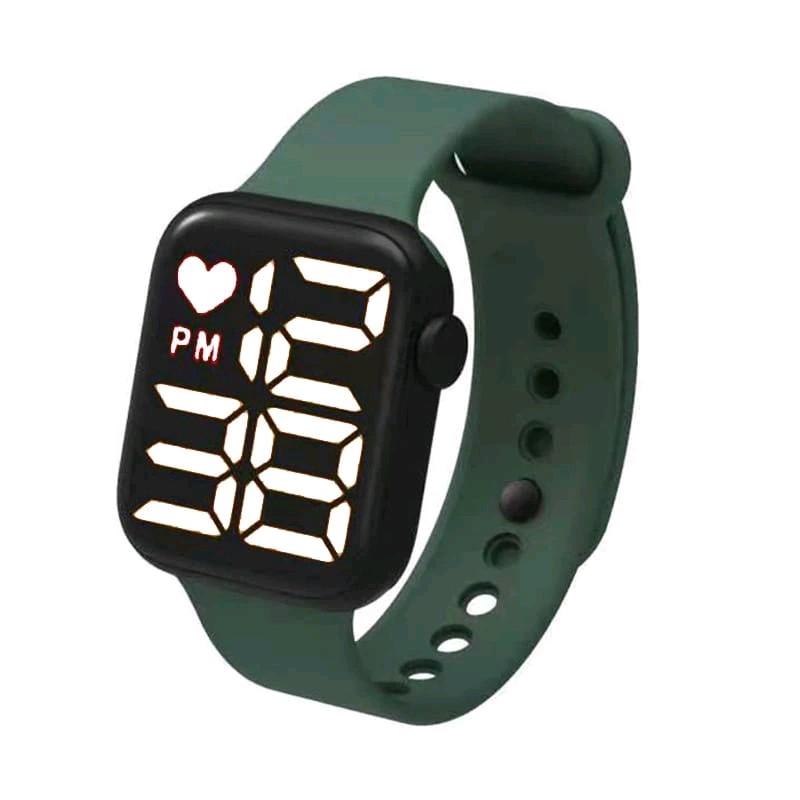 Jam tangan elektronik LED model smartwatch rubber 3