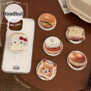 ROADBULLかわいいパンタイプトーストデザインのMagSafe対応マグネット式スタンド,携帯電話用伸縮式卓上スタンドスタンドポータブルスタンド