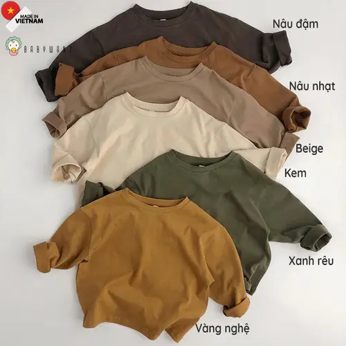  Áo phông dài tay bé trai bé gái từ 9 tới 30kg 
