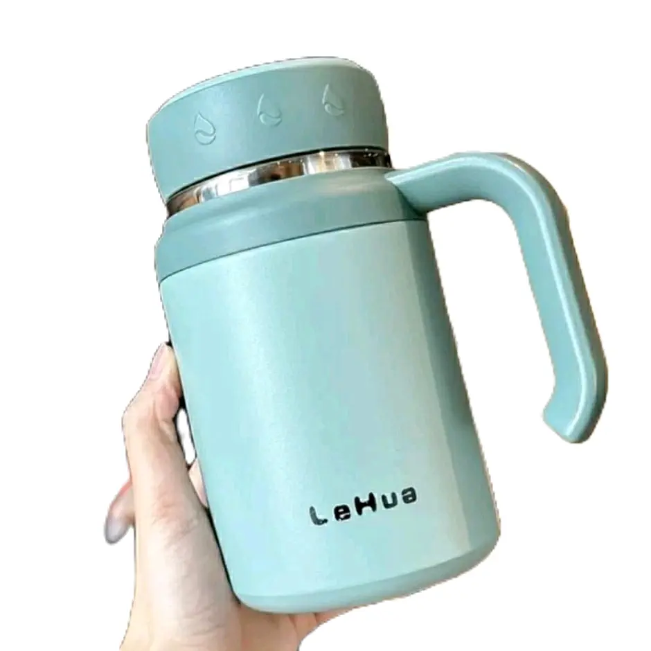 Cốc giữ nhiệt 750ml có lưới lọc trà , nắp và tay cầm ,inox 316  nhỏ gọn  uống cà phê, và trà