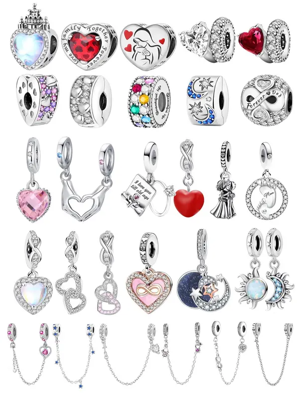 Heart & Moon & Star Design Charms, Fashionable Jewelry Making Accessories for Women & Girls, DIY Jewelry Making Kit for Bracelet & Necklace 0