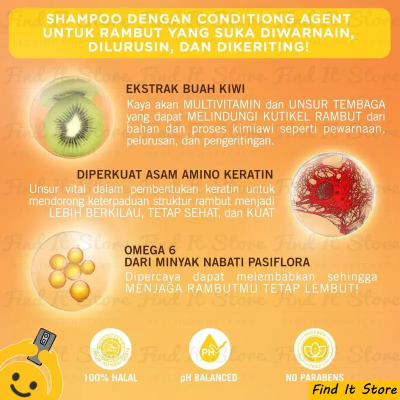 Find It Store - Makarizo Hair Energy Fibertherapy Conditioning Shampoo 170ml Sampo Dengan Kondisioner | Pembersih Rambut 2in1 | Rambut Rontok | Ketombe | Lepek | Patah | BPOM Original Conditioner Creambath Haircare Kering Perawatan  Extract Kusam 2