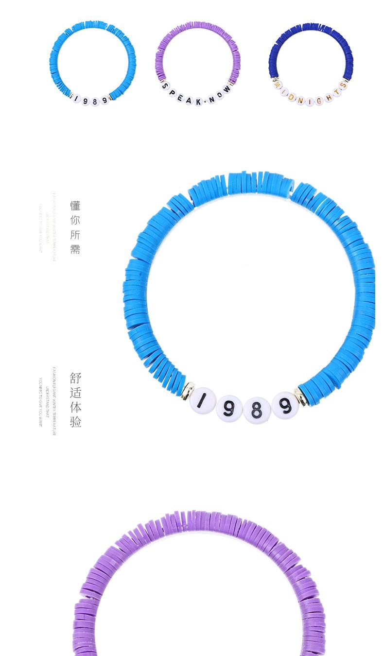 Product Introduction of Fashion Bracelet Handmade European and American Taylor Swift Oval Fan Soft Pottery English Alphabet Bracelet Bracelet Small Fresh Ladies Bracelet, SL111611SG. 8