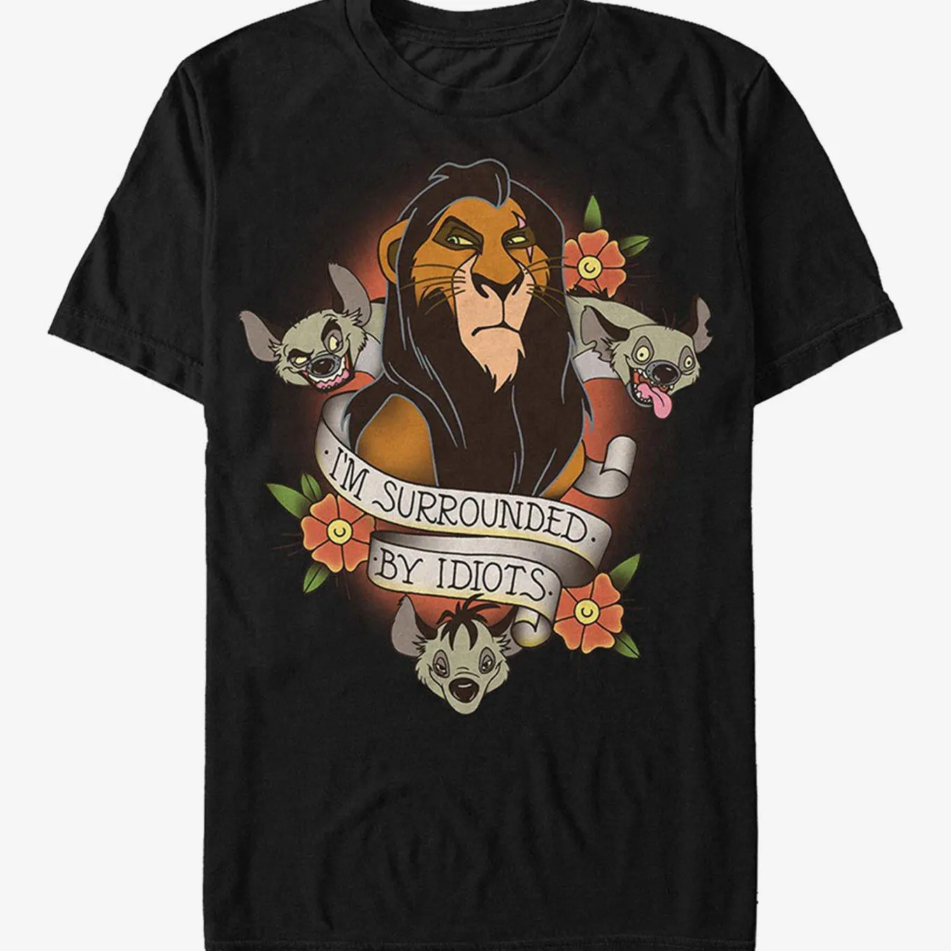 Lion King Scar Surrounded By Idiots Tattoo Graphic T-Shirt, Gift for Women and Men