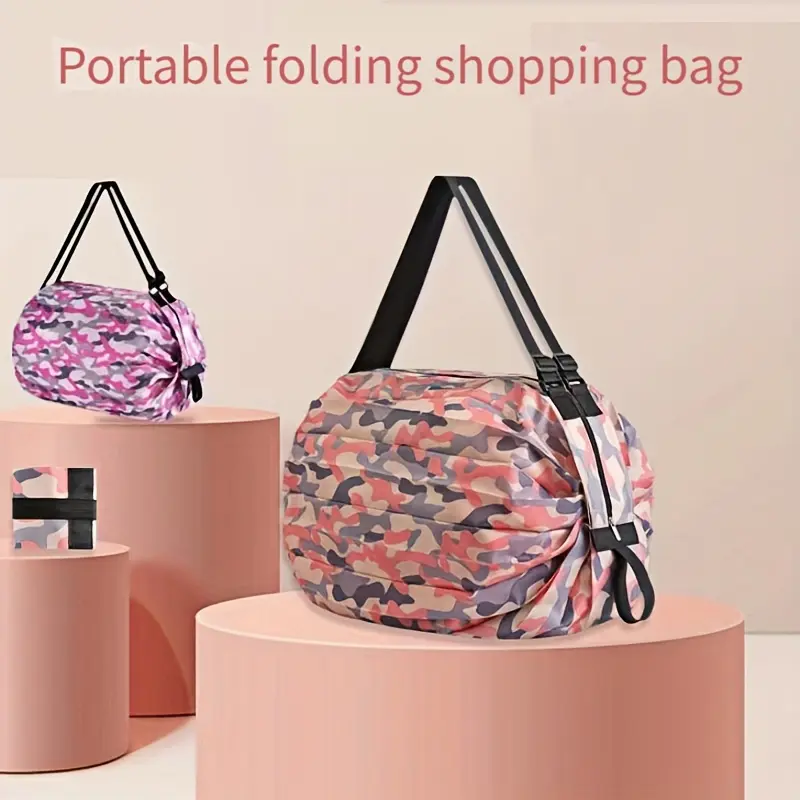 Nylon Foldable Duffel Bag, Large Capacity Waterproof Sports Travel Luggage, Fitness Gym Bag, Portable Camping Picnic Beach Tote, Reusable Shopping Bag - Mixed Color
