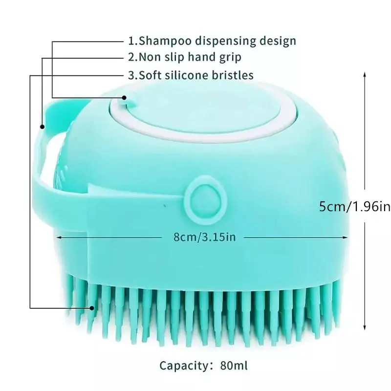 Random Color Silicone Bath Brush, 5pcs Handheld Pet Care Bath Brush, Shower Gel Dispenser Bath Scrubber, Bathing Accessories for Home Bathroom 1