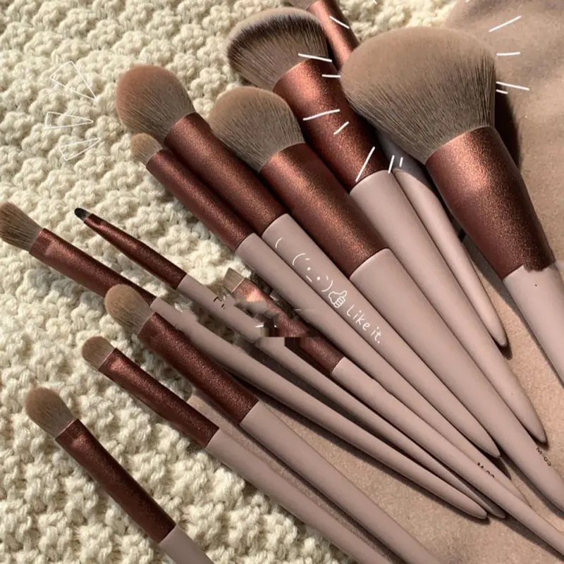 Set Berus Mekap, 13 keping, Warna Hijau Matcha, Sesuai untuk Pemula, Set Penuh, Sangat Lembut, Sesuai untuk Cat Mata, Mampu Milik, Mudah Alih, Saiz Kecil, Sesuai untuk Solekan
