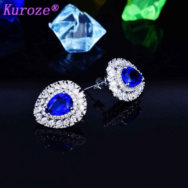 Product Introduction of Kuroze Exquisite Set Natural Sapphire Pendant Open Ring Earrings 21