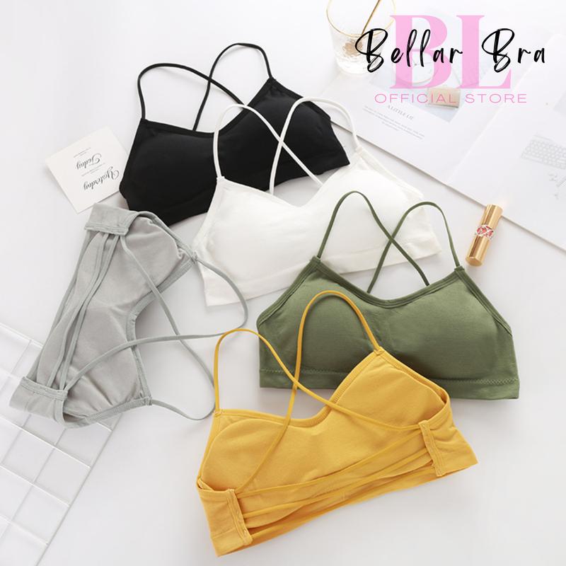 Áo croptop nữ - Áo bra nữ dây chéo cotton Hàn Quốc xinh xắn, Áo Ngực thể thao kèm mút mỏng BELLARBRA B5507 Sport Tập Gym Tập Yoga Tập Thể Dục