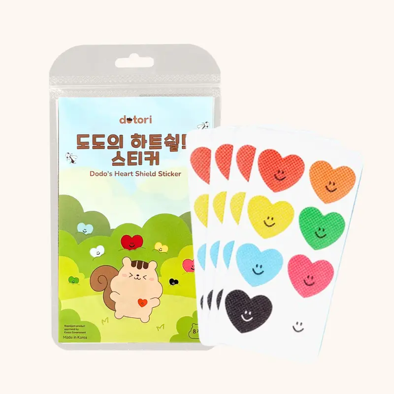 [Mua 5 tặng 1/ Mua 8 tặng 2] Set 8 sticker dán chống muỗi, côn trùng Dotori Trái tim cho Bé và Gia đình 7