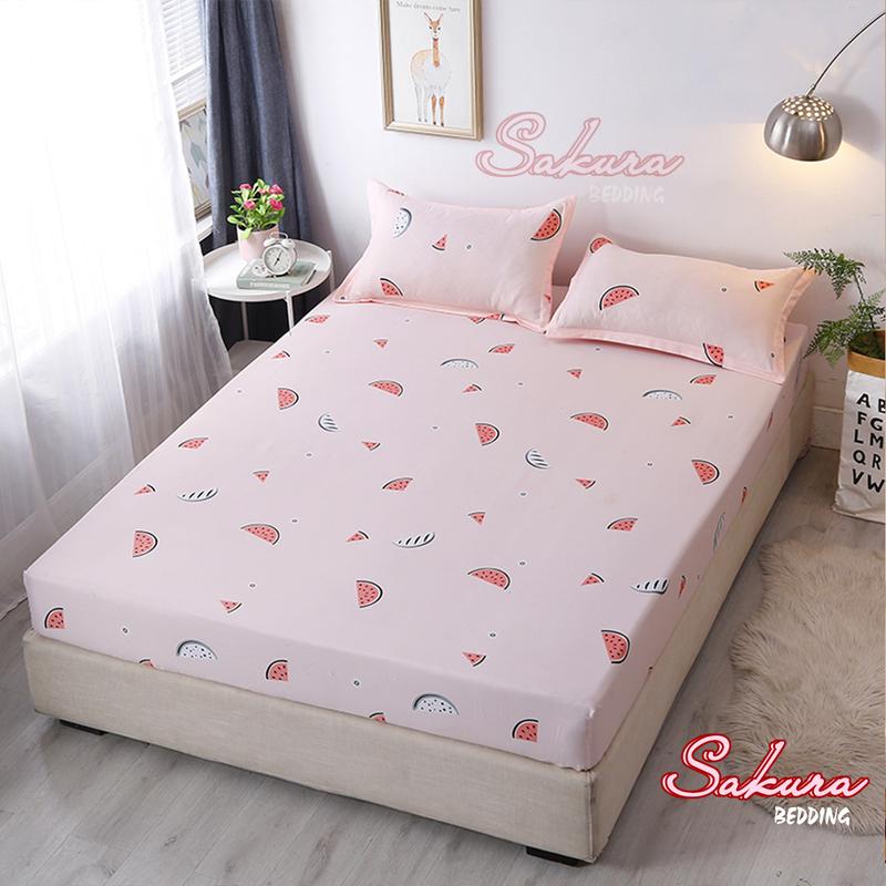 Combo 3 Món Ga Gối Poly Cotton 1m2, 1m4, 1m6, 1m8, Combo Drap Ga Trải Giường + 2 Vỏ Gối Nằm Cute -  SakuraBedding