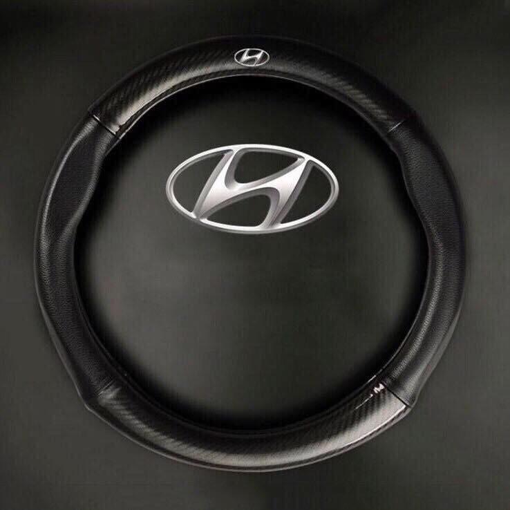 Bọc vô lăng carbon xe Hyundai I10, I20, I30, Accent, Santafe, Tucson, Kona, Getz, Avante, Elantra, Creta, Stargazer