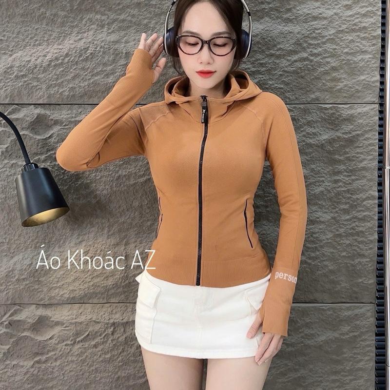[36-68kg] Áo Khoác Thể Thao Nữ Form Lỡ Ôm Body Vải Thun Dệt Kim Quảng Châu [Person]. Áo Khoác Nữ Tập Gym, Yoga, Chạy Bộ Đồng Sport