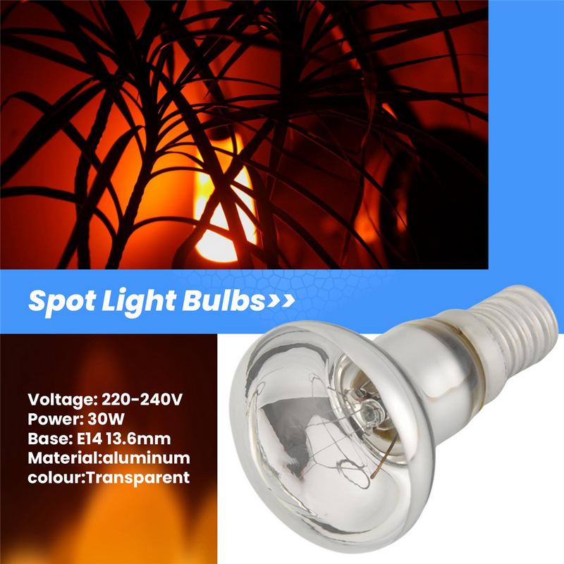Replacement Lava Lamp E14 R39 30W Spotlight Screw in Light Bulb Clear Reflector Spot Light Bulbs Lava Incandescent 1Pcs 5