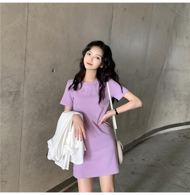 Product Introduction of Váy Áo Thun Dài Tay Dáng Ôm, Phong Cách Hàn Quốc, Hàng Mới Về, Màu Pastel, Váy Co Giãn, Thích Hợp Cho Bé Gái, Hàng Đầu Biến mất, 2023 14