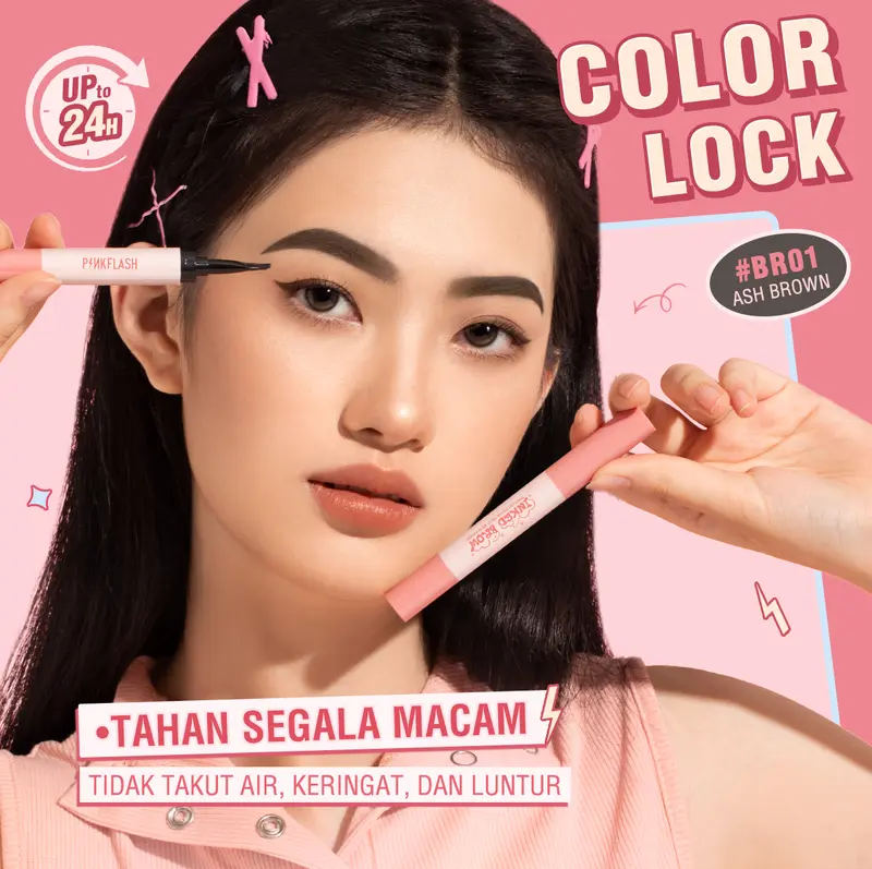 [Official] [BPOM]PINKFLASH #ColorLock Waterproof Eyebrow Pomade Cream High Pigment Smudge-proof Long-lasting Non-caking Soft Smooth Quick-drying Shaping 2