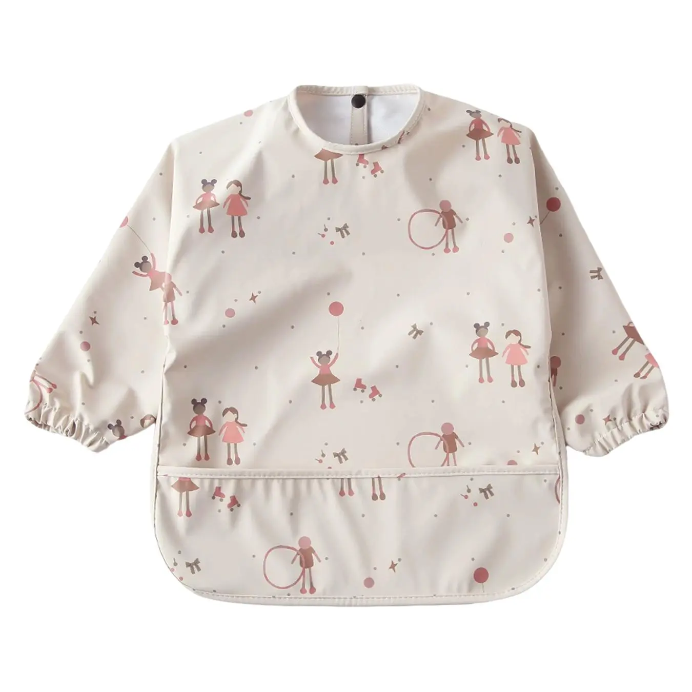 Cartoon Pattern Long Sleeve Baby Bib, Waterproof & Easy Cleaning Baby Bibs, Soft Comfortable Baby Feeding Supplies, Cute Nursery Shirt