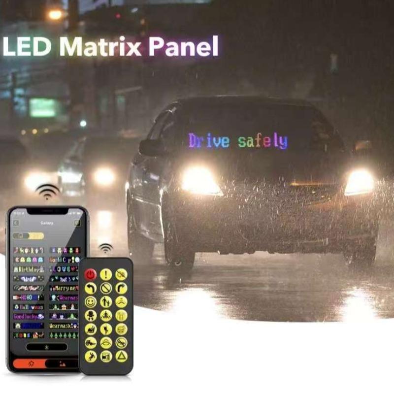 Car LED Sign, 1pc APP Control Car LED Matrix-Pixel Panel, Car Decorative Light, Universal Car Interior Accessories 4