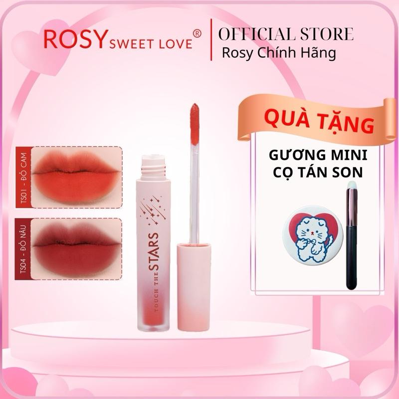LS TẶNG 1 CỌ TÁN SON VÀ 1 GƯƠNG Son touch the stars Son Kem Lì Rosy Sweet Love ,không chì,son kháng nước Cosmetic Trang Điểm Nữ Mỹ Phẩm