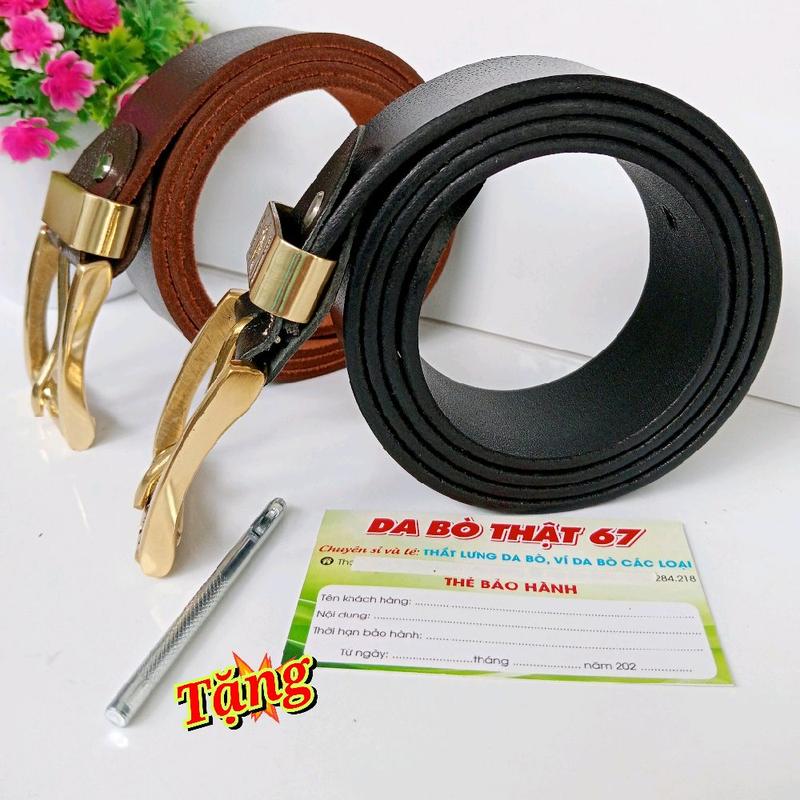 Thắt lưng Da Bò thật 1 lớp khóa Đồng { 013 } Giá Tốt ( T.ặng đinh đục lổ ) Nam 1