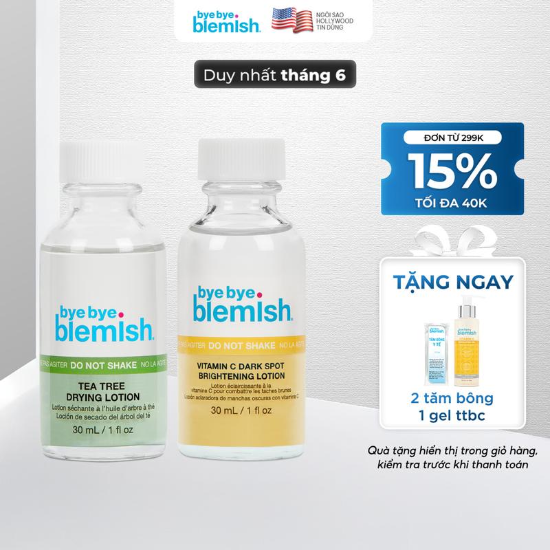 Bộ sản phẩm Chấm mụn tràm trà dành cho mụn viêm sưng & Chấm Vitamin C dành cho thâm mụn sản phẩm đặc trị mụn Tea Làm Đẹp Da, Skincare